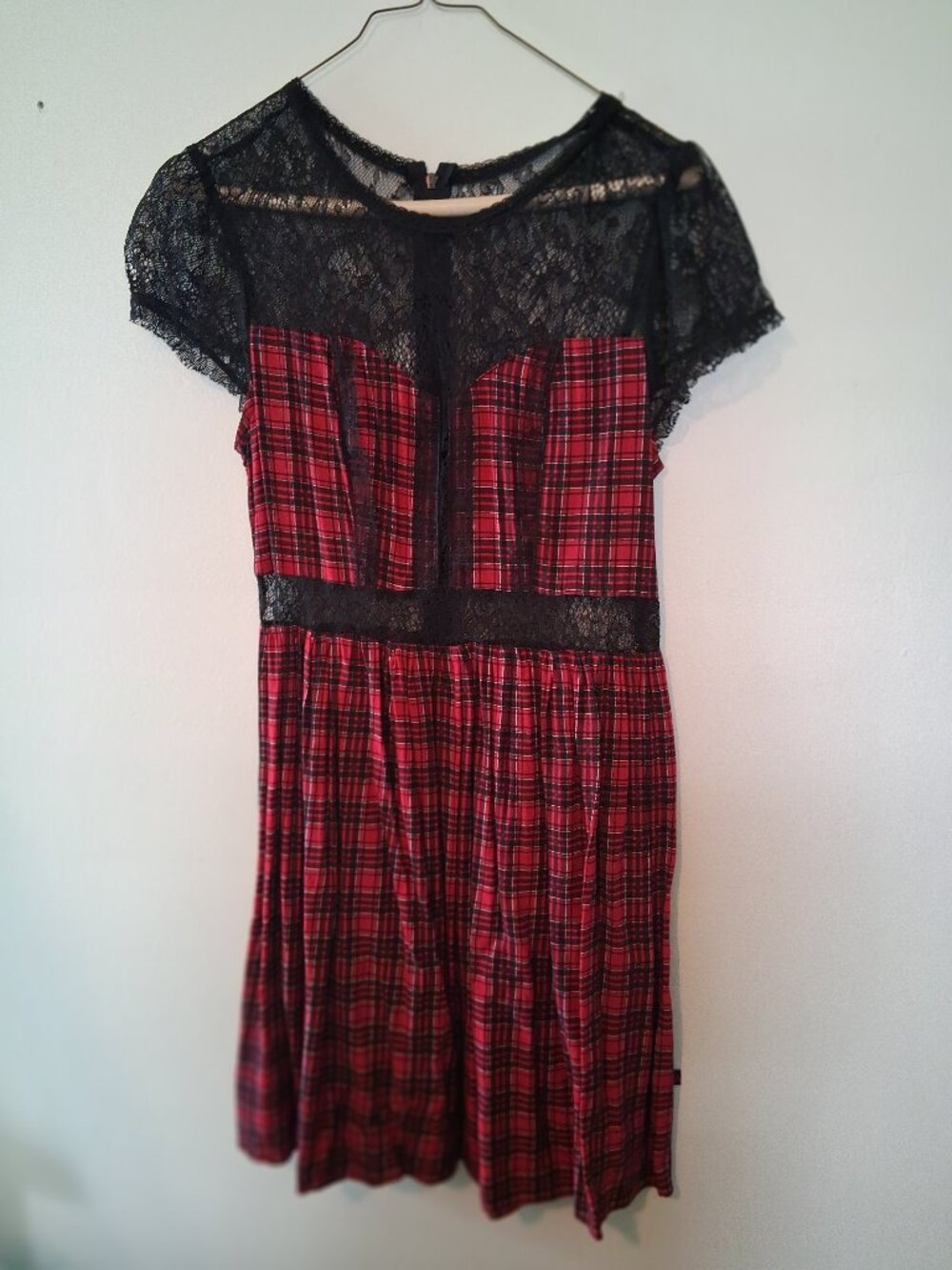 plaid and lace dress by Royal Bones sz medium